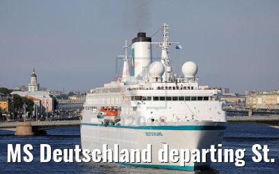 MS Deutschland departing St. Petersburg 13.07.2018