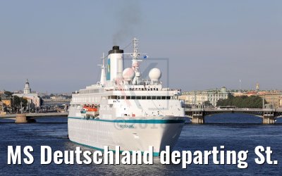 MS Deutschland departing St. Petersburg 13.07.2018