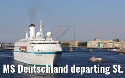 MS Deutschland departing St. Petersburg 13.07.2018