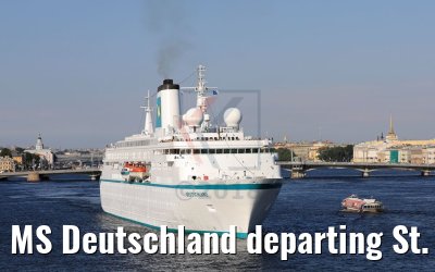 MS Deutschland departing St. Petersburg 13.07.2018
