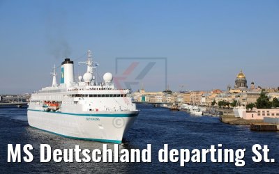 MS Deutschland departing St. Petersburg with Saint Isaac´s Cathedral 13.07.2018