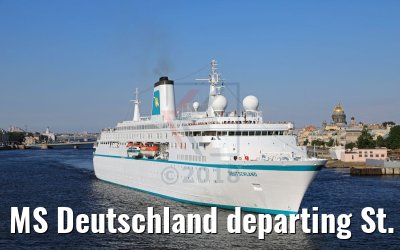 MS Deutschland departing St. Petersburg with Saint Isaac´s Cathedral 13.07.2018