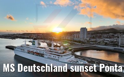 MS Deutschland sunset Ponta Delgada