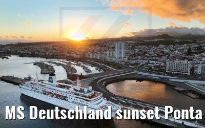 MS Deutschland sunset Ponta Delgada