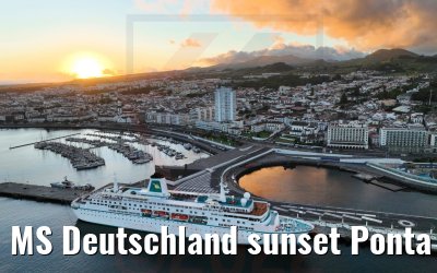 MS Deutschland sunset Ponta Delgada