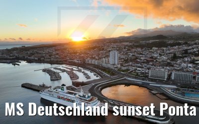 MS Deutschland sunset Ponta Delgada