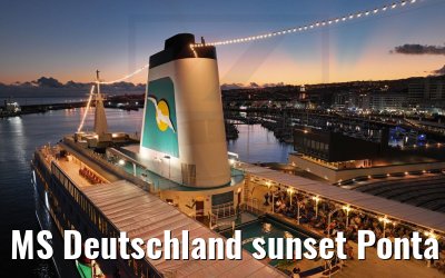 MS Deutschland sunset Ponta Delgada