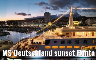 MS Deutschland sunset Ponta Delgada