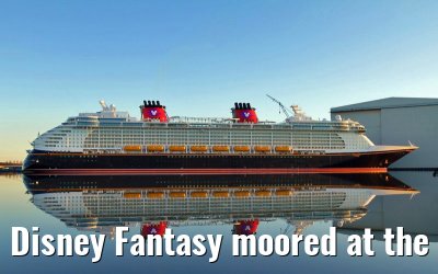 Disney Fantasy moored at the Meyer Werft shipyard pier, 15. January 2012
