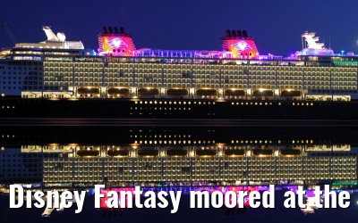 Disney Fantasy moored at the Meyer Werft shipyard pier, 15. January 2012