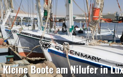 Kleine Boote am Nilufer in Luxor