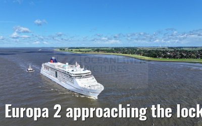 Europa 2 approaching the locks of Brunsbuettel 07.07.2024