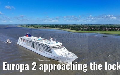 Europa 2 approaching the locks of Brunsbuettel 07.07.2024