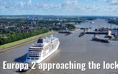 Europa 2 approaching the locks of Brunsbuettel 07.07.2024