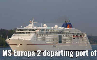 MS Europa 2 departing port of Hamburg 24. April 2015