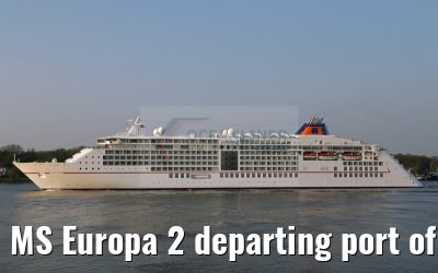MS Europa 2 departing port of Hamburg 24. April 2015