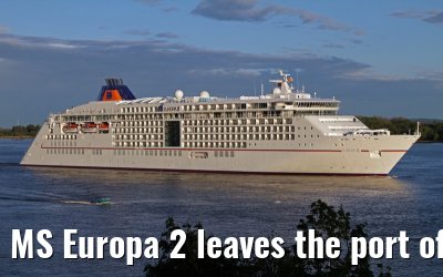 MS Europa 2 leaves the port of Hamburg on May 11, 2013