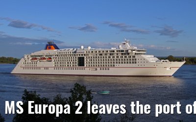 MS Europa 2 leaves the port of Hamburg on May 11, 2013