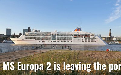 MS Europa 2 is leaving the port of Hamburg 24.08.2016