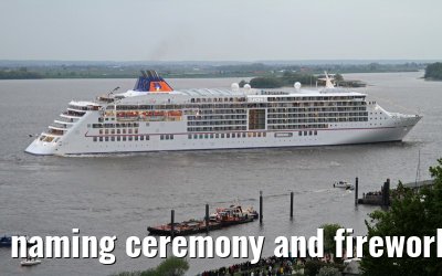 naming ceremony and fireworks MS Europa 2, 10. May 2013 in Hamburg-Blankenese