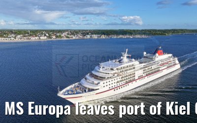 MS Europa leaves port of Kiel 04.07.2024