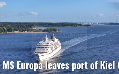 MS Europa leaves port of Kiel 04.07.2024