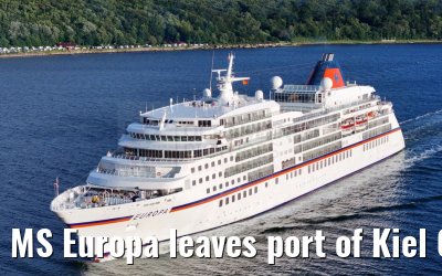 MS Europa leaves port of Kiel 04.07.2024