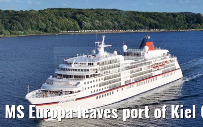 MS Europa leaves port of Kiel 04.07.2024