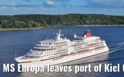 MS Europa leaves port of Kiel 04.07.2024