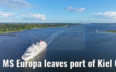 MS Europa leaves port of Kiel 04.07.2024
