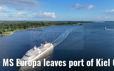 MS Europa leaves port of Kiel 04.07.2024