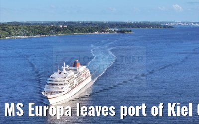 MS Europa leaves port of Kiel 04.07.2024