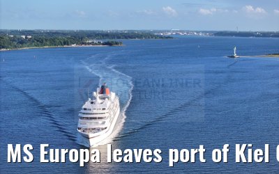 MS Europa leaves port of Kiel 04.07.2024