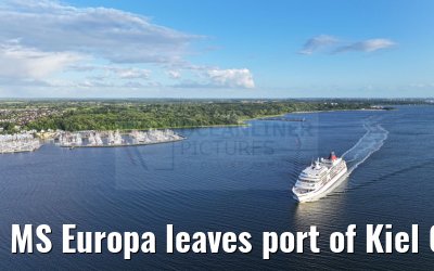MS Europa leaves port of Kiel 04.07.2024
