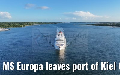 MS Europa leaves port of Kiel 04.07.2024