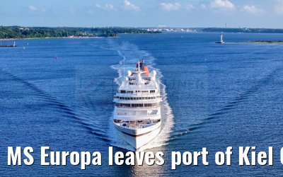 MS Europa leaves port of Kiel 04.07.2024