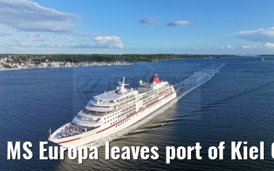 MS Europa leaves port of Kiel 04.07.2024