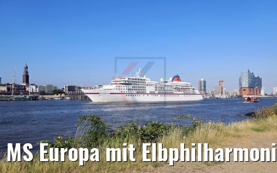 MS Europa mit Elbphilharmonie und Michel Hamburg 26.06.2018