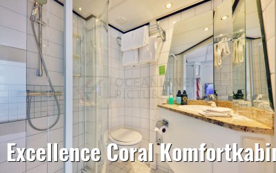 Excellence Coral Komfortkabine frz. Balkon 13qm Oberdeck Bad