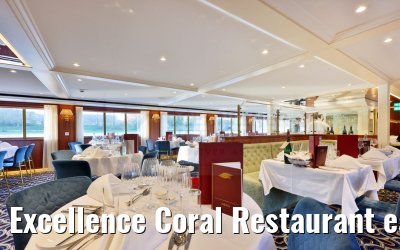 Excellence Coral Restaurant early evening view April 2023