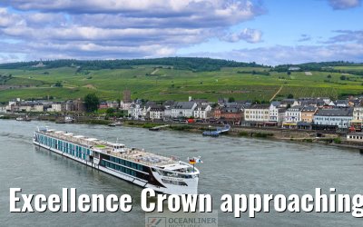 Excellence Crown approaching Ruedesheim 10.06.2025