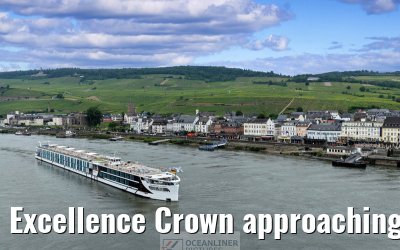 Excellence Crown approaching Ruedesheim 10.06.2025