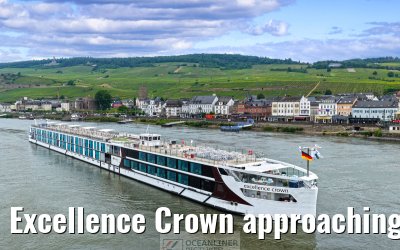 Excellence Crown approaching Ruedesheim 10.06.2025