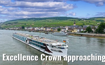 Excellence Crown approaching Ruedesheim 10.06.2025