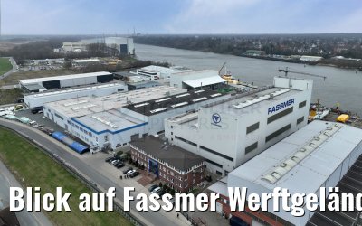 Blick auf Fassmer Werftgelände in Berne
