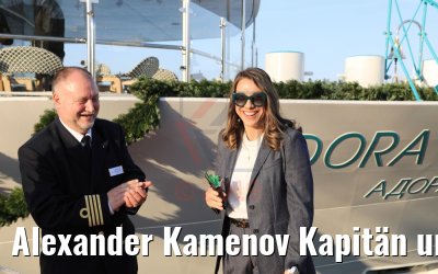 Alexander Kamenov Kapitän und Iva Ivanova Taufpatin MS Adora 30.03.2019