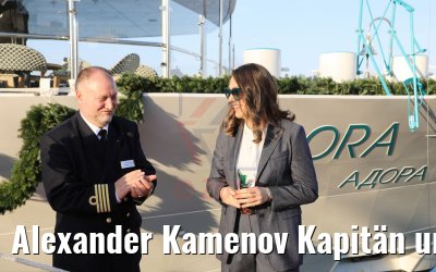 Alexander Kamenov Kapitän und Iva Ivanova Taufpatin MS Adora 30.03.2019
