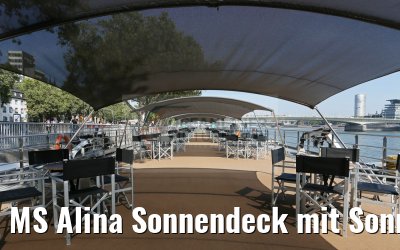 MS Alina Sonnendeck mit Sonnensegeln