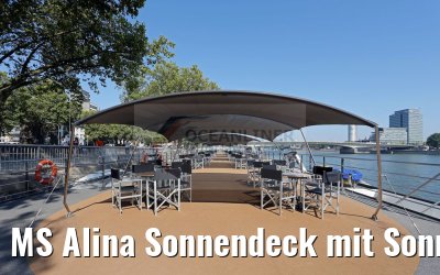 MS Alina Sonnendeck mit Sonnensegeln und Sitzgruppen