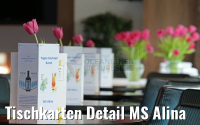 Tischkarten Detail MS Alina